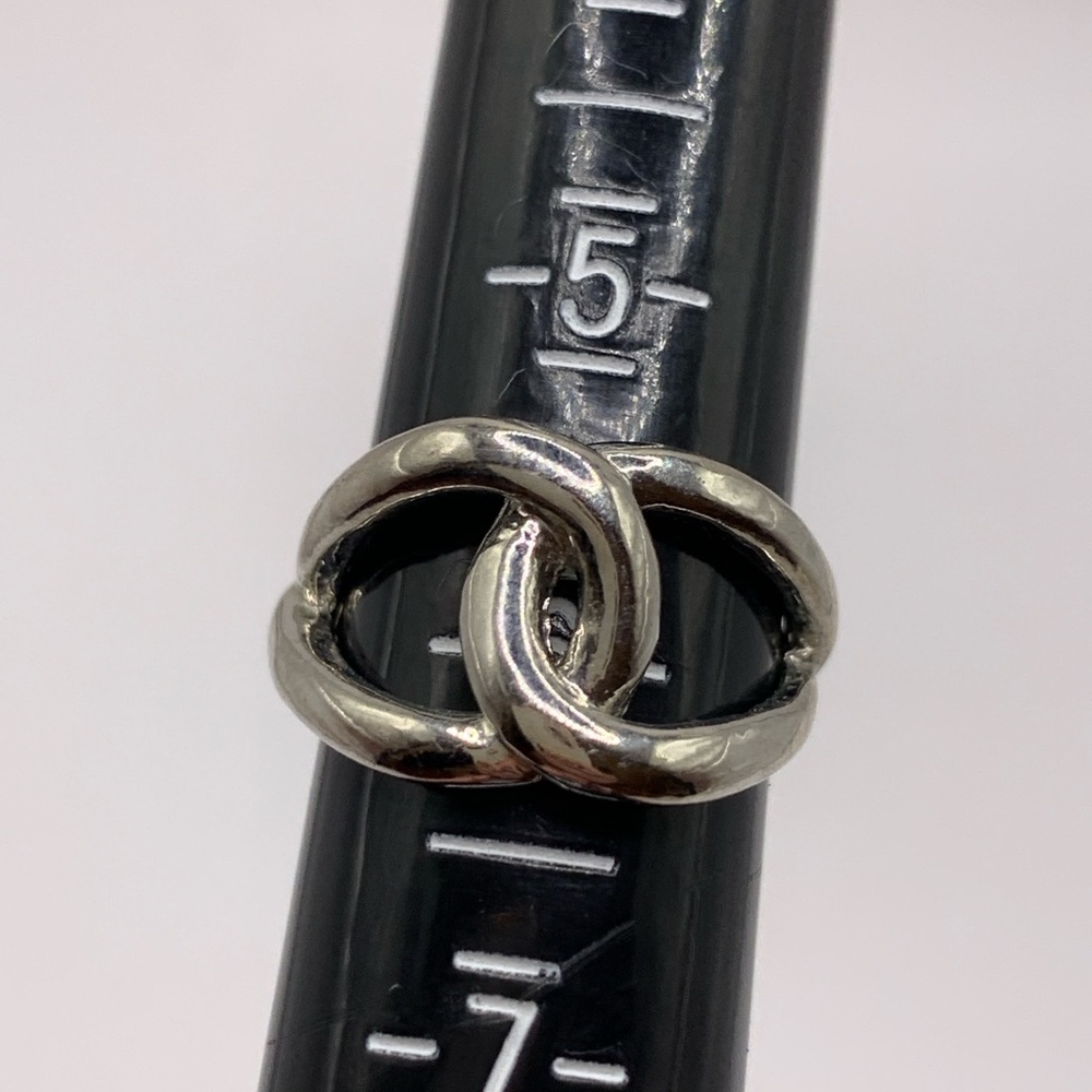 Interlocking Double Loop Ring - Silver Tone State… - image 2